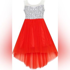 NWOT Fashion Flower Girl Dress Sequin Hi-Low Wedding Bridesmaid Valentines